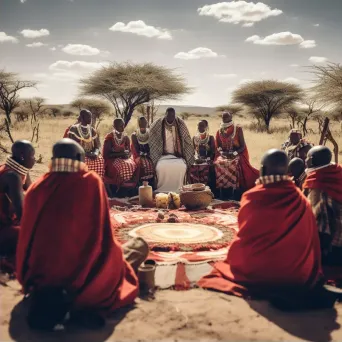 Maasai wedding ceremony with vibrant attire and dance in Kenya - Image 2