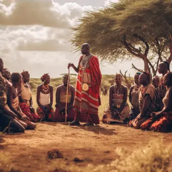 Maasai wedding ceremony with vibrant attire and dance in Kenya - Image 3