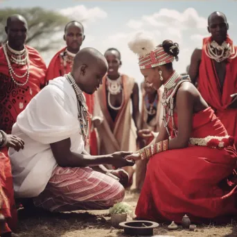 Maasai wedding ceremony with vibrant attire and dance in Kenya - Image 4