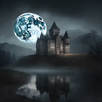 Moonlit abandoned castle in AI-generated image - Image 1