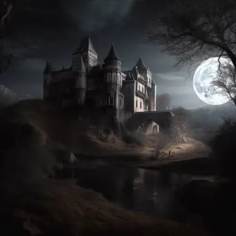 Moonlit abandoned castle in AI-generated image - Image 3