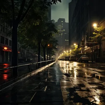 Image of a moody city street scene after rain - Image 2