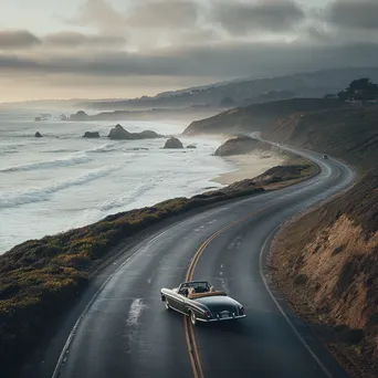 Luxury convertible on a coastal highway - Image 4