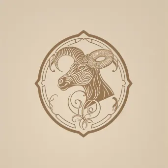 Logo for a luxury cashmere brand featuring a cashmere goat icon in camel and cream colors - Image 1