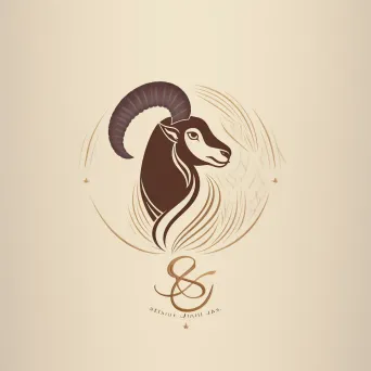 Logo for a luxury cashmere brand featuring a cashmere goat icon in camel and cream colors - Image 3