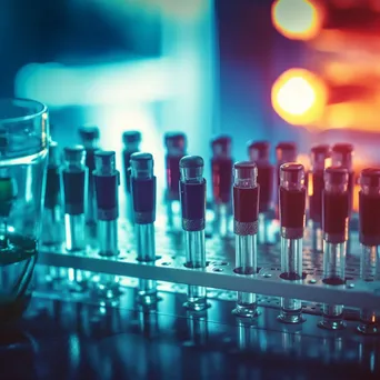 Close-up of test tubes and pipettes in laboratory - Image 1