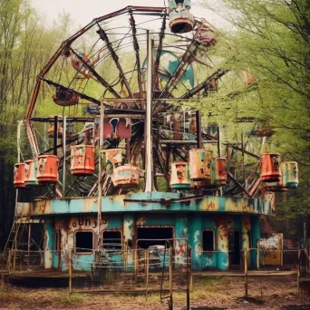 Deserted amusement park with autonomous rides and ghostly laughter - Image 3