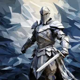 Low-Poly Knight Depiction