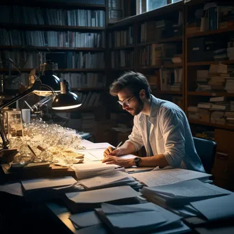 Researcher documenting findings on a clipboard in a lab. - Image 2