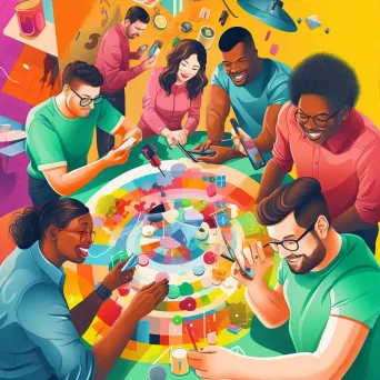 Colorful illustration of diverse employees in engaging activities - Image 3