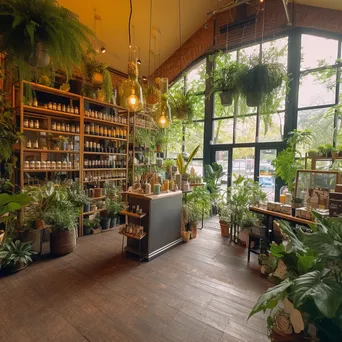 Interior of an eco-friendly shop with sustainable products and plant accents - Image 4