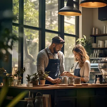 Artisanal Coffee Shop Scene