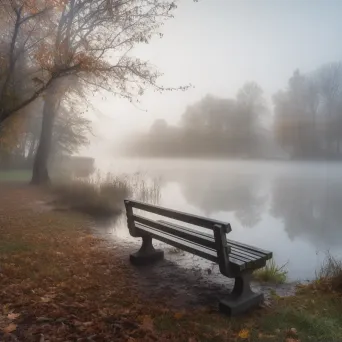 Misty Lake View Bench