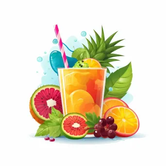 Tropical Smoothie Bar Logo with Exotic Fruits and Umbrella Drinks - Image 4