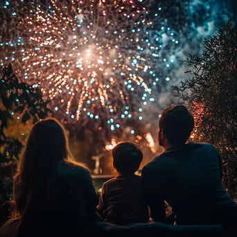 Family members celebrating New Year