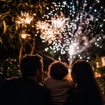 Family members celebrating New Year