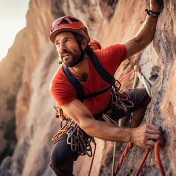 Climber on colorful rock face - Image 4