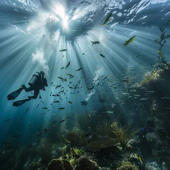 Diver descending into underwater depths - Image 3