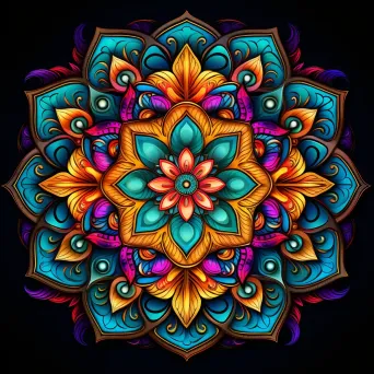 Intricate mandala design with vibrant colors symbolizing unity - Image 1