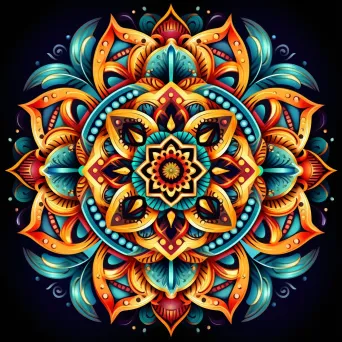 Intricate mandala design with vibrant colors symbolizing unity - Image 2