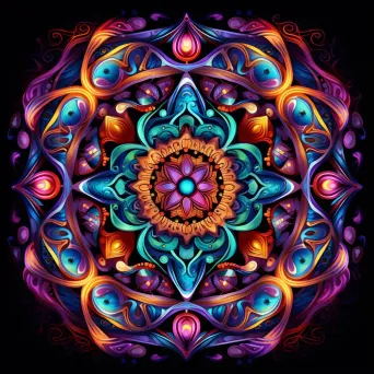 Intricate mandala design with vibrant colors symbolizing unity - Image 4