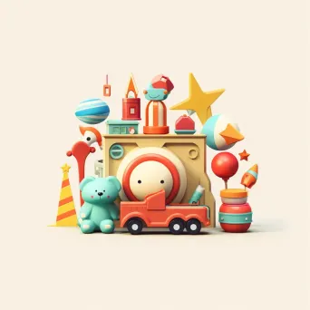 Toy store logo with playful toys - Image 3