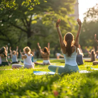 Diverse Group Yoga in the Park