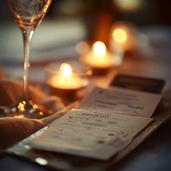 Close-up of boarding pass and passport on elegant linen. - Image 3