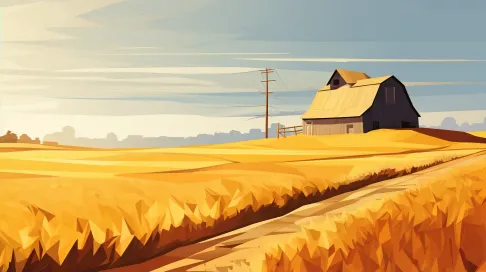 Low Poly American Barn