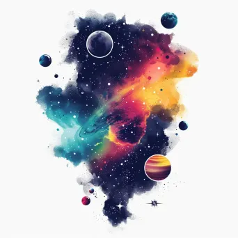 Colorful nebula with stars and planets logo - Image 2