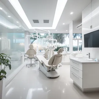 Patient receiving dental treatment in a bright, organized clinic room. - Image 2