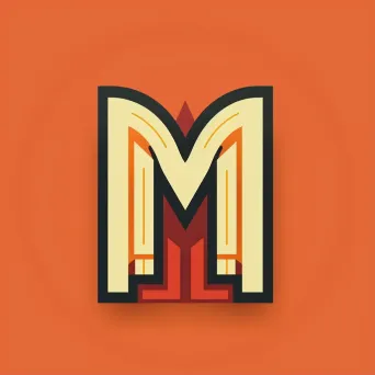 retro stylized monogram logo - Image 1