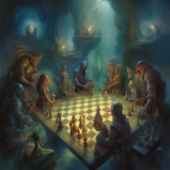 Chess game illustration with pawns standing united, symbolizing resistance. - Image 4