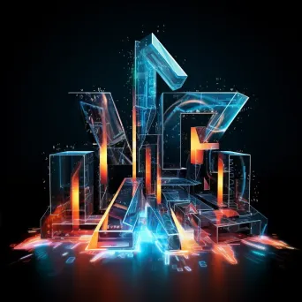 Futuristic technology-themed low poly typographical visualization - Image 4