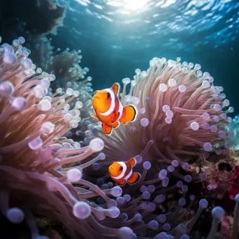 Colorful clownfish in tropical sea anemones - Image 2