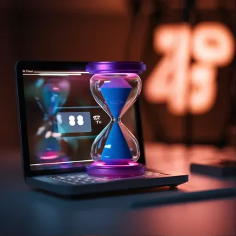 408 Request Timeout error page with hourglass icon and blurred clock - Image 1