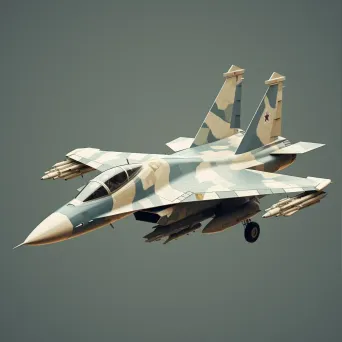 Cold War-era fighter jet depicted in a muted low poly style - Image 3