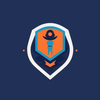 Bold and impactful sports podcast logo with a stylized microphone icon in blue and orange - Image 3