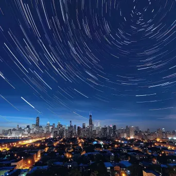 City Skyline Star Trails