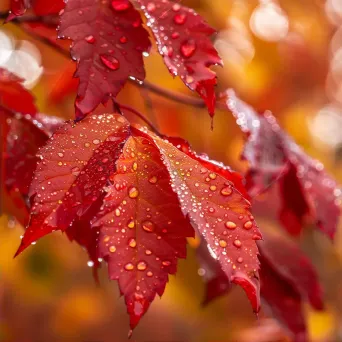 Red autumn leaves - Image 2