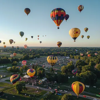 Hot Air Balloon Festival Aerial View