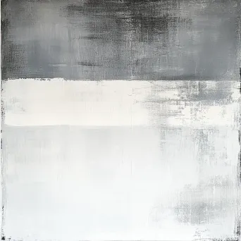 Minimalist abstraction of a winter morning in cool greys and whites - Image 1