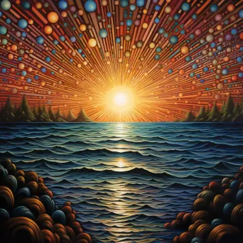 Kaleidoscopic Vision of Sunrise Over Sea