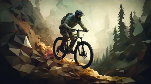 Realistic Low Poly Mountain Bike