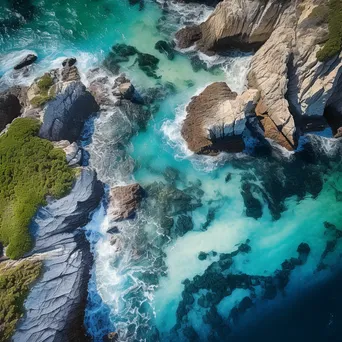 Aerial Coastal Caves and Shoreline