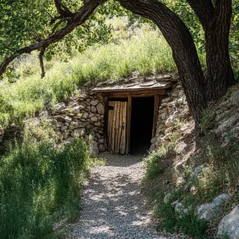 Traditional root cellar carved into a hillside. - Image 2