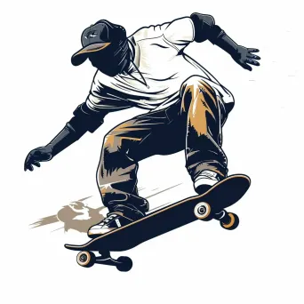 Skateboarding apparel logo with stylish skateboarder performing trick - Image 4