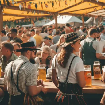 German Oktoberfest celebration with traditional costumes and beer tents - Image 3