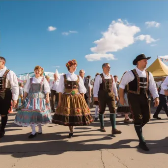 German Oktoberfest celebration with traditional costumes and beer tents - Image 4