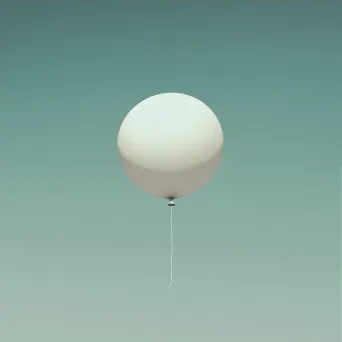 Digital artwork of a single balloon against a clear sky, depicting minimalism and simplicity - Image 3